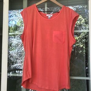 Calvin Klein salmon cap sleeve blouse